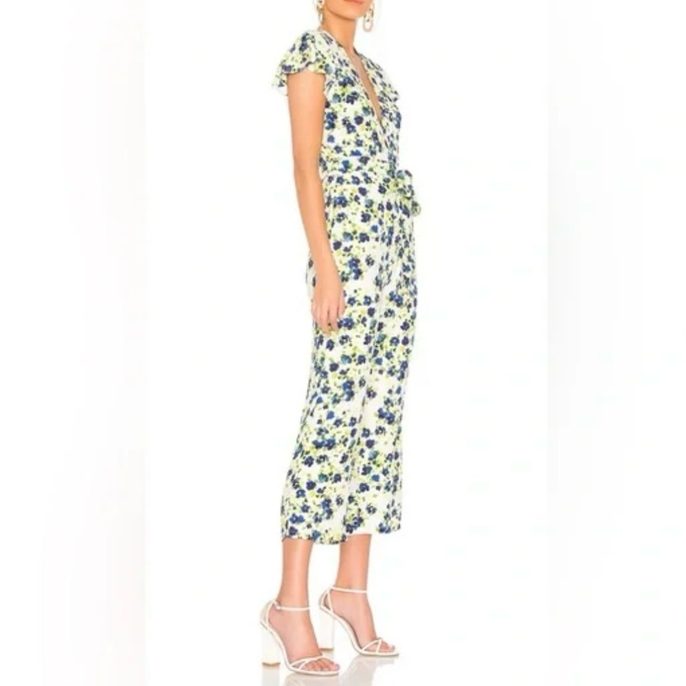 PRIVACY PLEASE White Floral Cropped Jumpsuit Size XXS - Picture 2 of 15